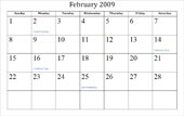 February 2009 Calendar