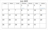 July 2009 Calendar