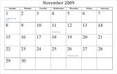 November 2009 Calendar