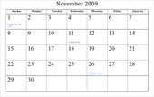 November 2009 Calendar