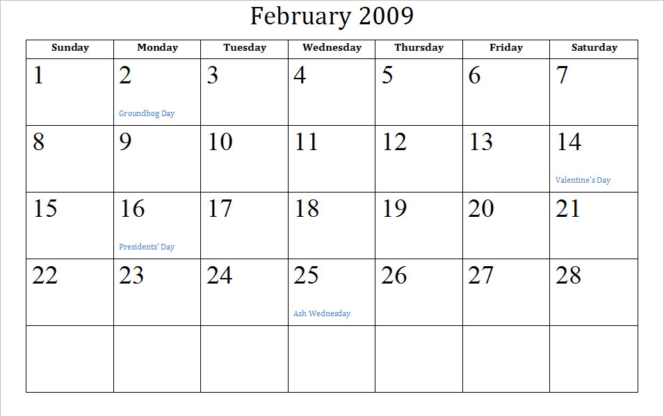 2011 Printable Calendar