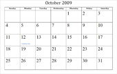 October 2011 Calendar
