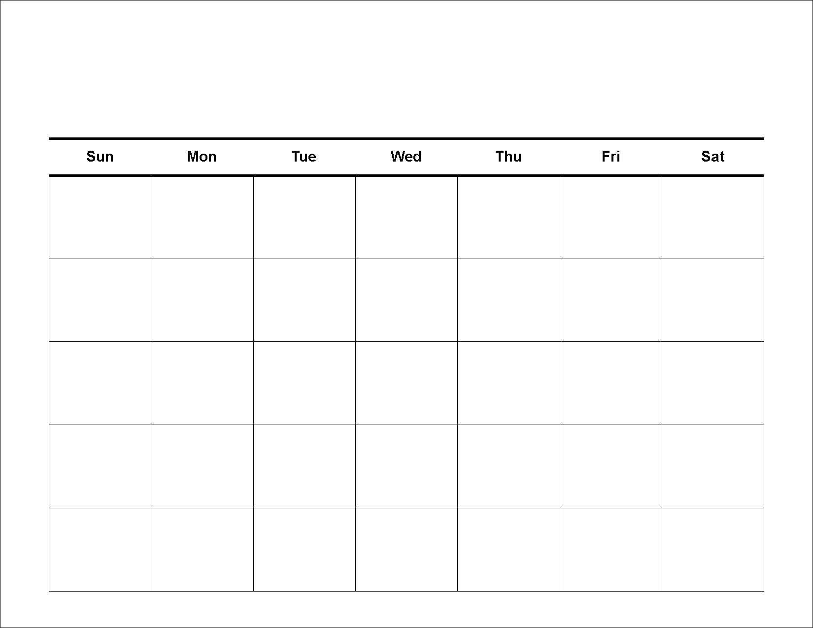 Blank Calendar Template