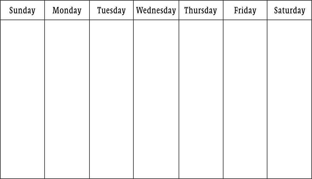 blank daily schedule template. Blank Weekly Calendars