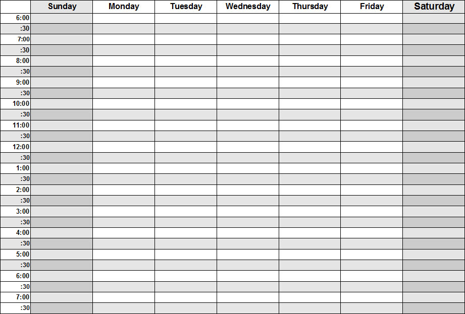 weekly planner template. Blank Weekly Calendars