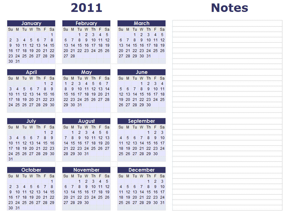 2011 Calendar