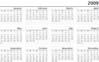 Blank Yearly Calendar