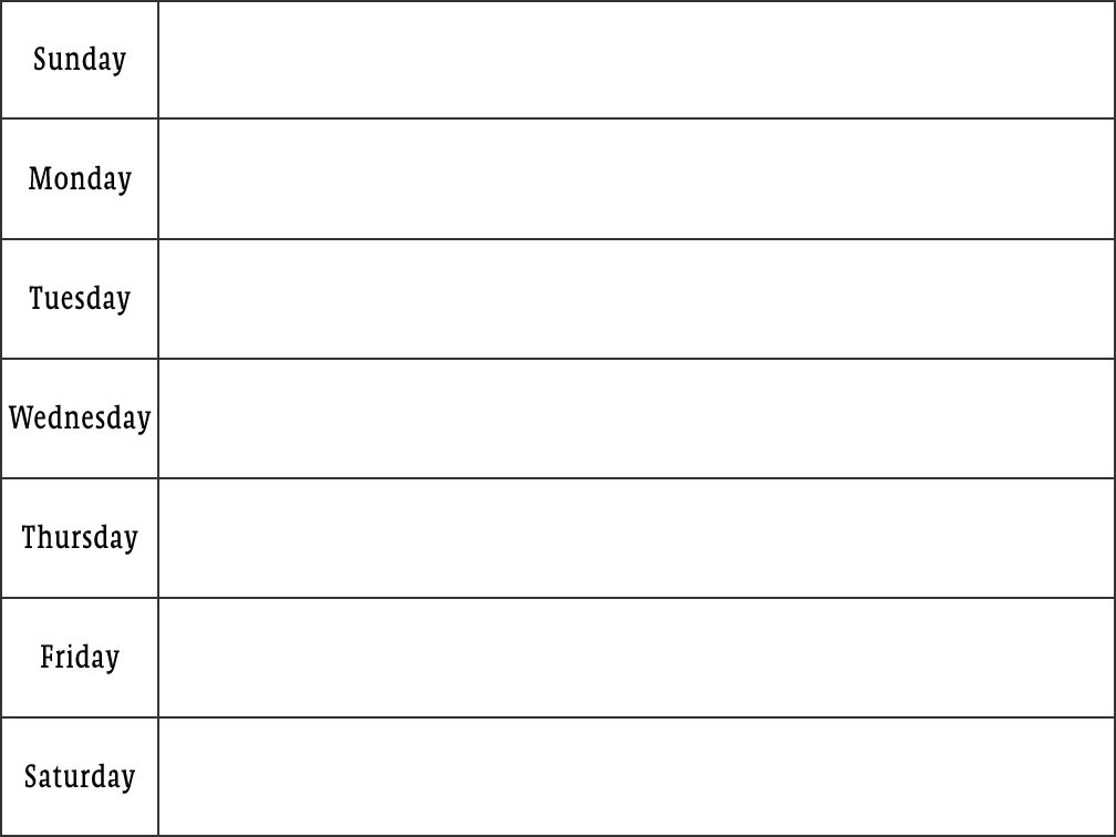 Blank Weekly Schedule Template