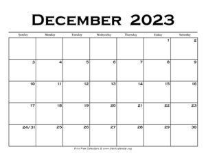 December 2023 Calendar