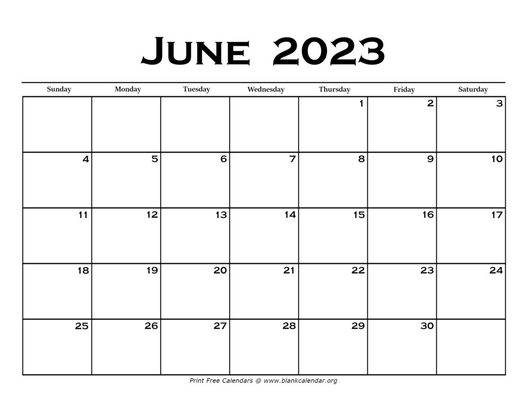 June 2023 Calendar