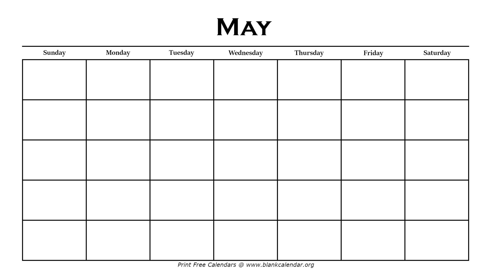 Printable May Calendars Blank Calendar
