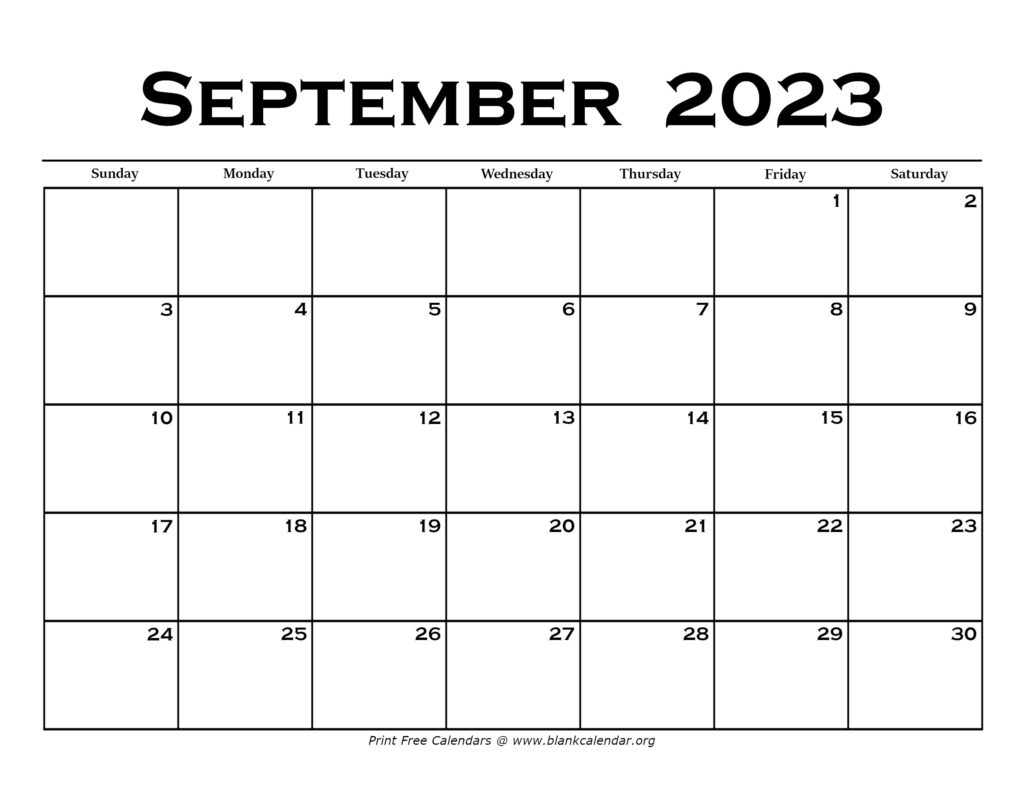 September 2023 Calendar