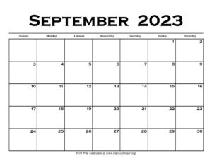 September 2023 Calendar